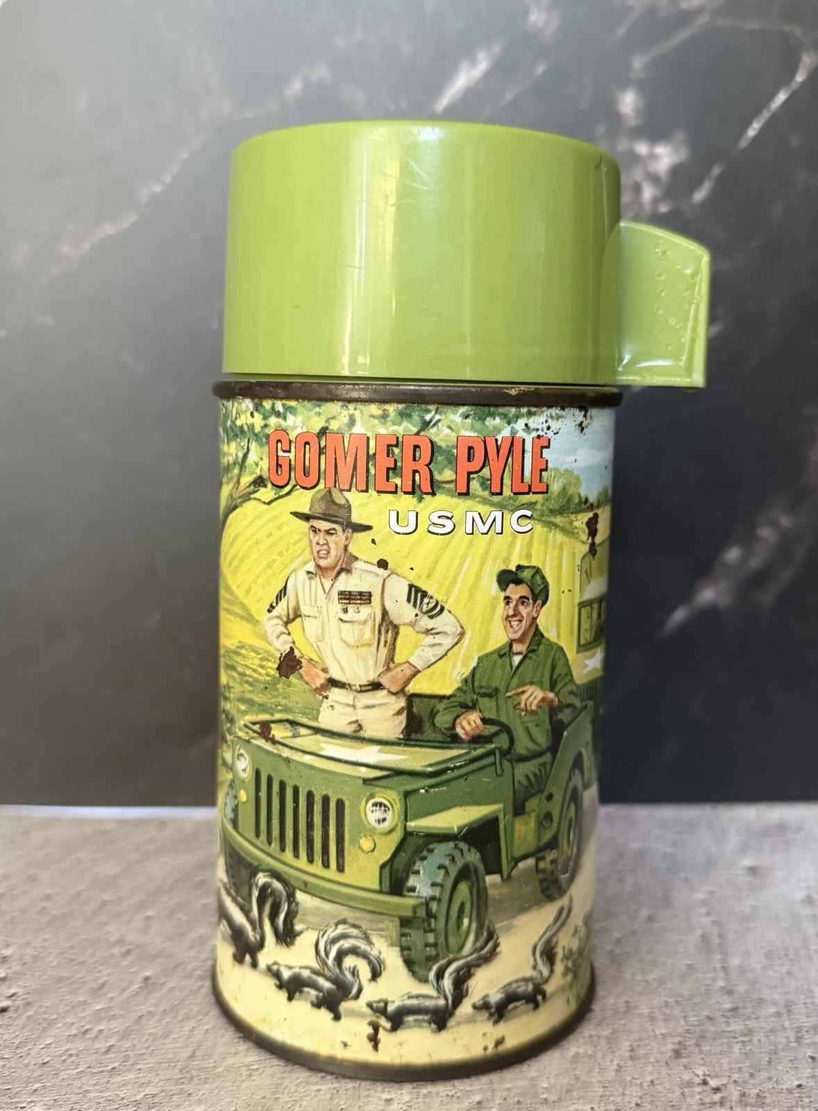 Vintage Rare 1966 Gomer Pyle USMC Thermos Aladdin Complete
