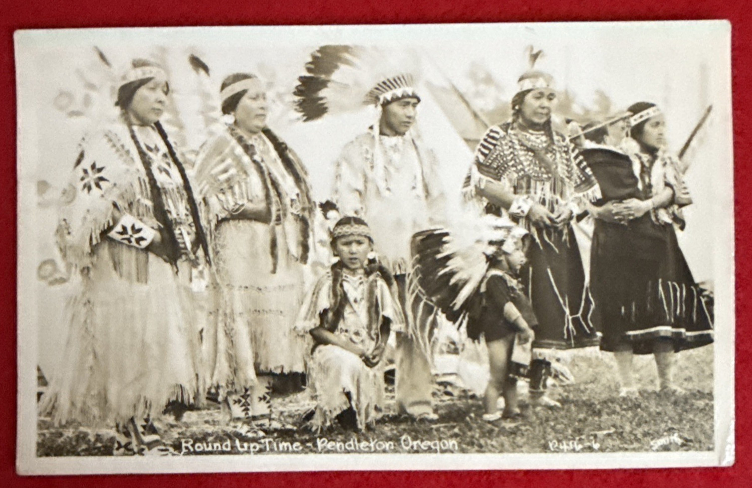 Vintage RPPC Postcard Pendleton Round Up Time Oregon Native American Smith