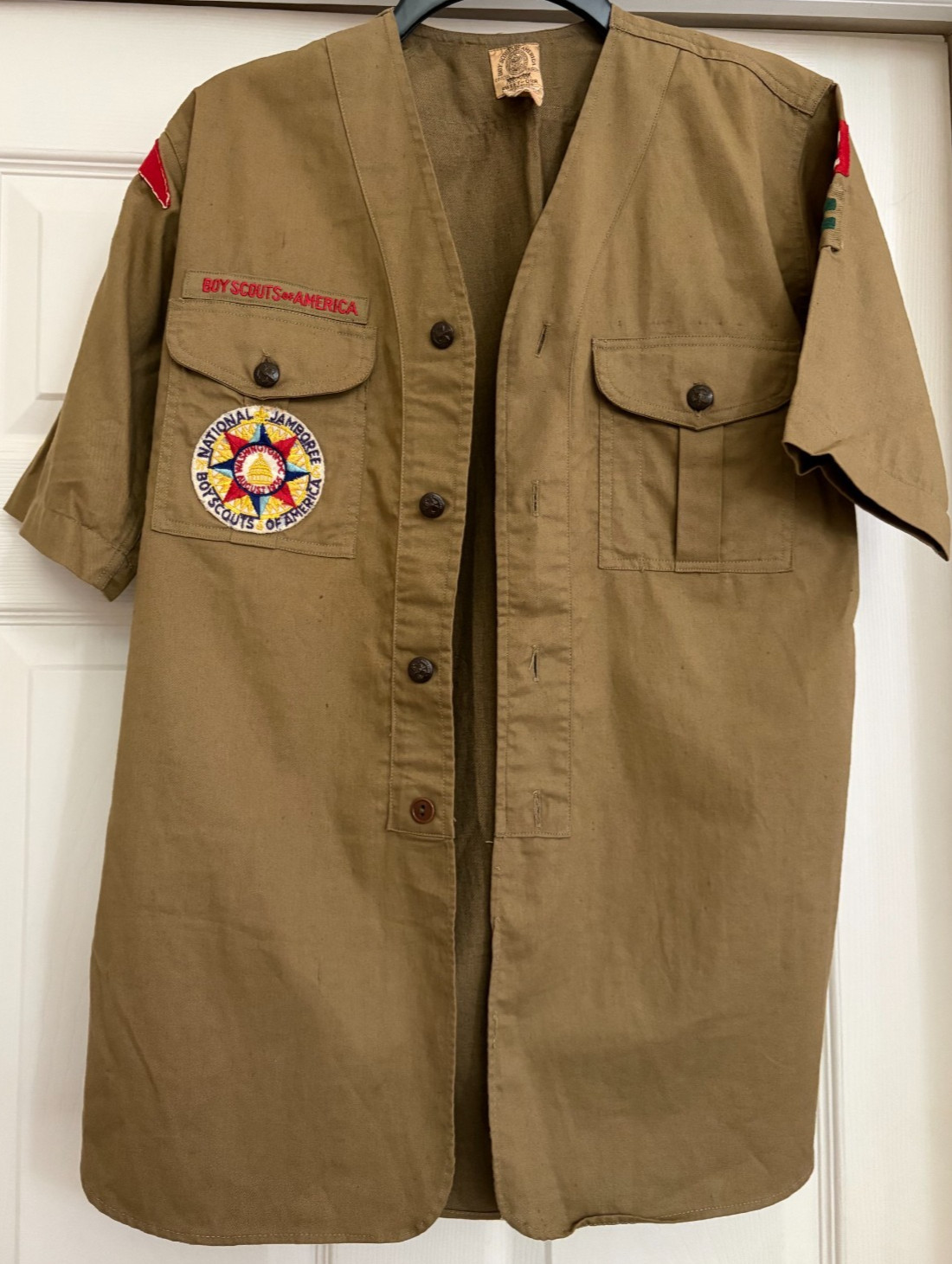 RARE 1935 SCOUT D.C JAMBOREE PATCH & RED ARCH PATCH VINTAGE BSA UNIFORM SHIRT RARE 1935 SCOUT D.C JAMBOREE PATCH & RED ARCH PATCH VINTAGE BSA UNIFORM SHIRT