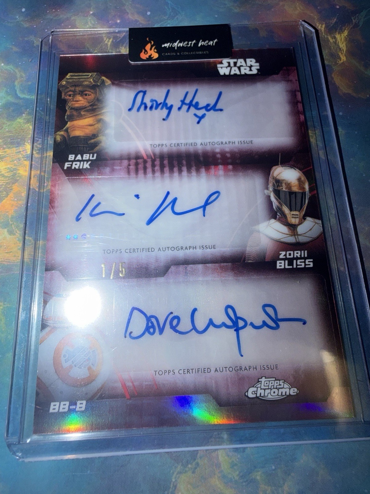 2026 Topps Chrome Star Wars Triple Auto TRIP-SKE Babu Frik D-O BB-8 1/5 Alpha 2026 Topps Chrome Star Wars Triple Auto TRIP-SKE Babu Frik D-O BB-8 1/5 Alpha