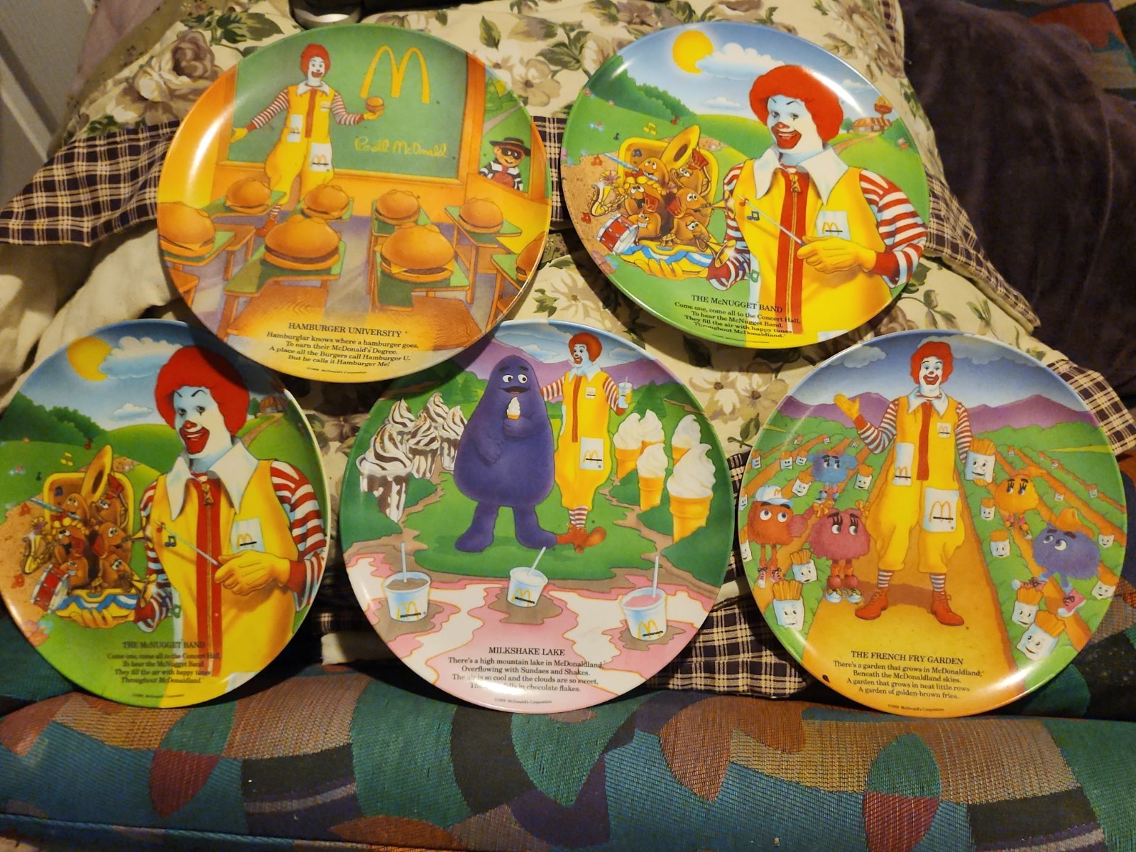 Vintage 1989 McDonalds McDonaldland Collector Plates Set of 5 Vintage 1989 McDonalds McDonaldland Collector Plates Set of 5