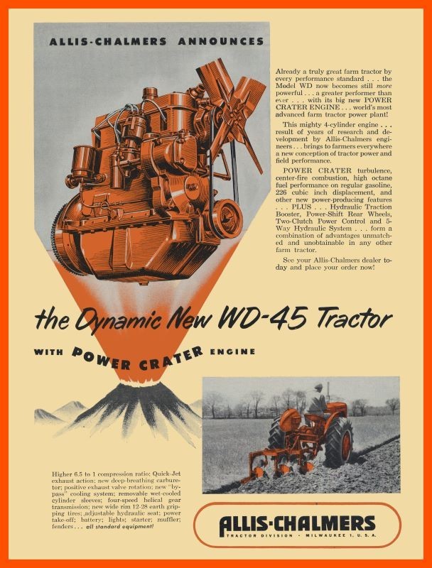 1953 Allis Chalmers WD-45 Tractor Introduction NEW Metal Sign: 12x16\ 1953 Allis Chalmers WD-45 Tractor Introduction NEW Metal Sign: 12x16\