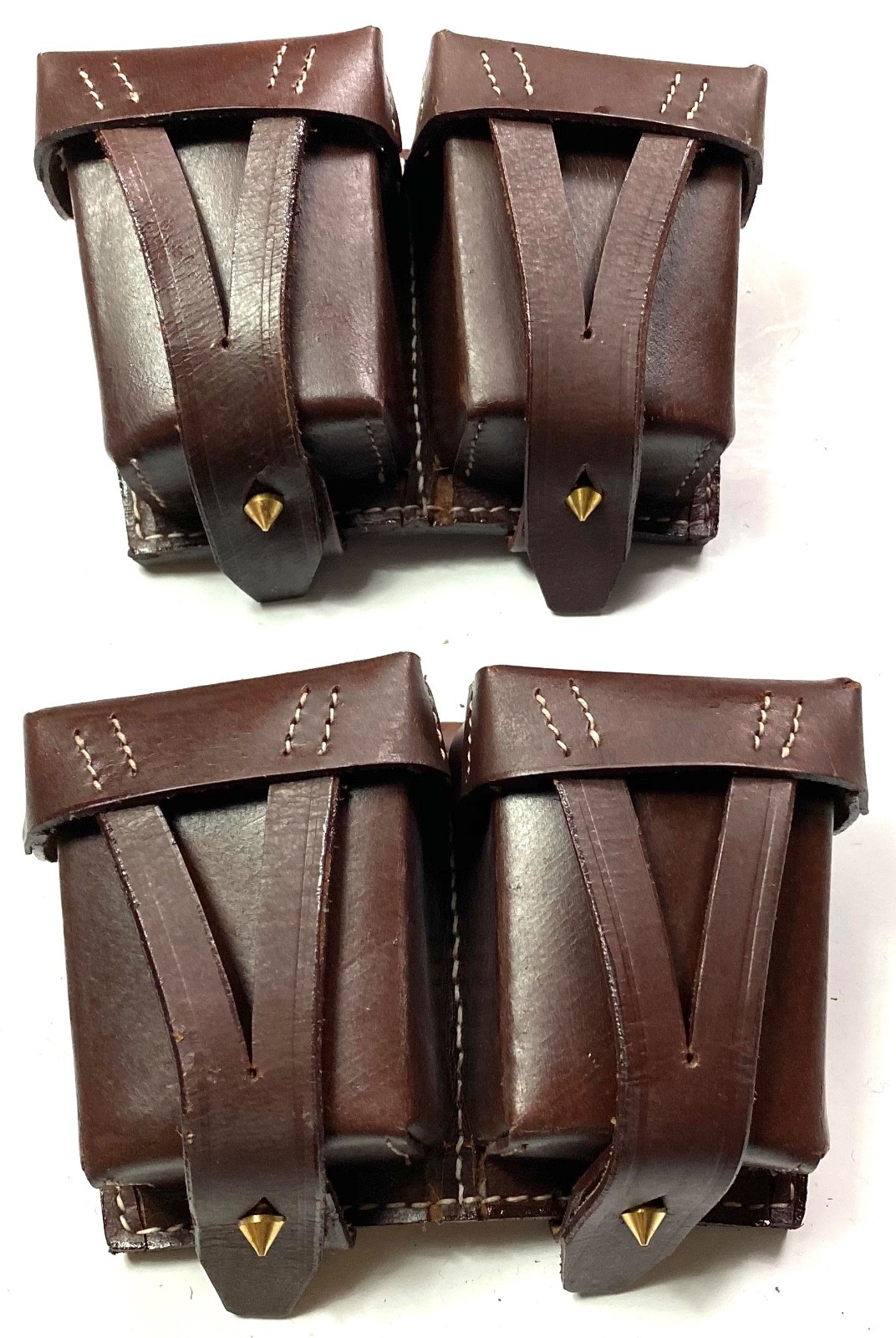 WWII SOVIET RUSSIA M1937 M37 M1891/37 NAGANT RIFLE AMMO POUCHES,PAIR-DARK BROWN WWII SOVIET RUSSIA M1937 M37 M1891/37 NAGANT RIFLE AMMO POUCHES,PAIR-DARK BROWN