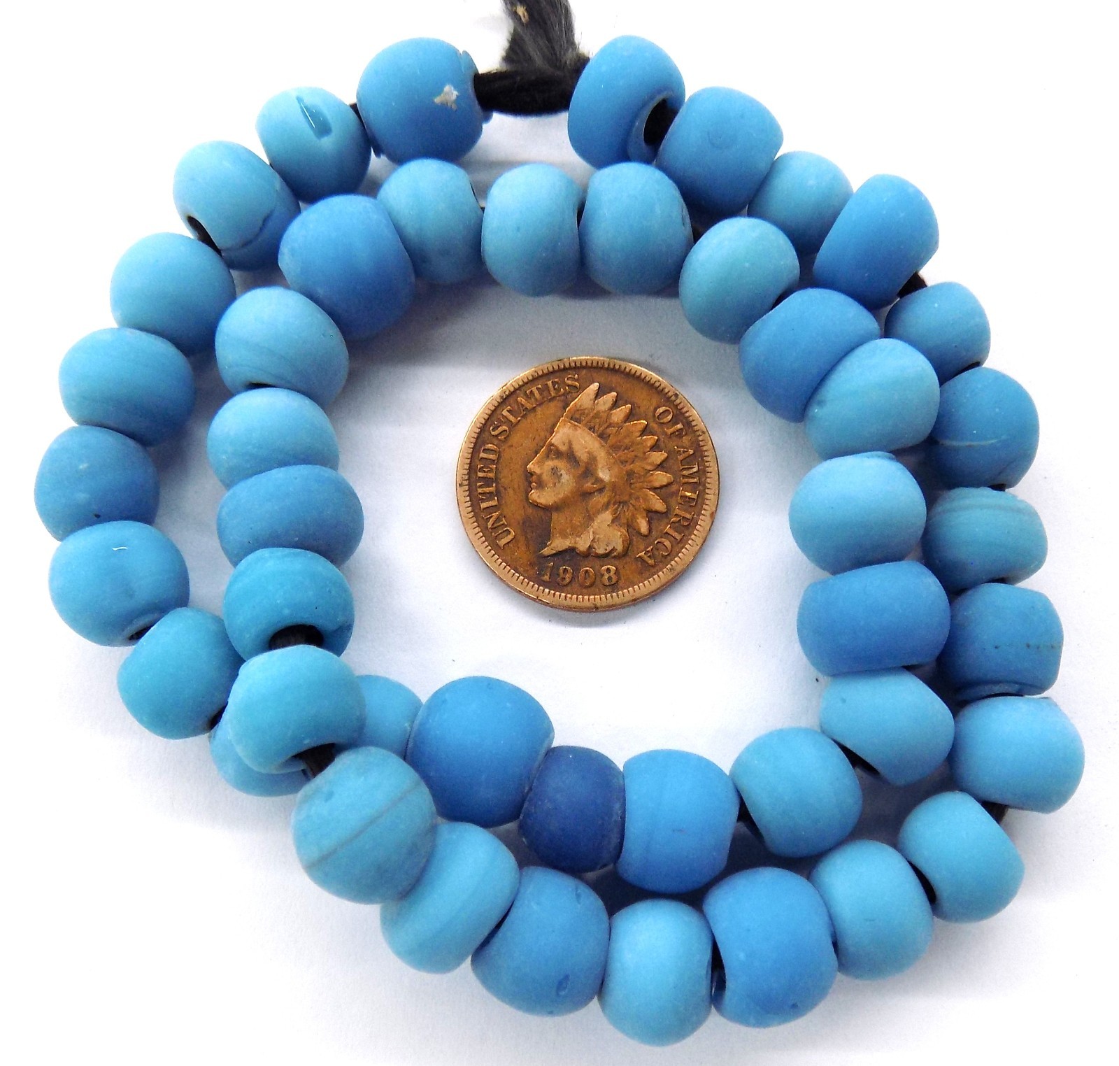 45 Southwest Blue Padre African Trade Beads #1880 Bin 66 45 Southwest Blue Padre African Trade Beads #1880 Bin 66