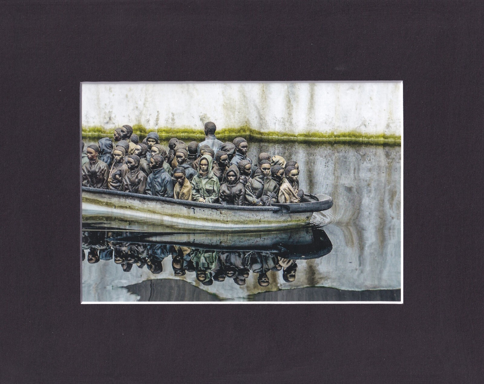 8X10 Matted Print Graffiti Art Picture, Banksy: Dismaland Refugees 8X10 Matted Print Graffiti Art Picture, Banksy: Dismaland Refugees