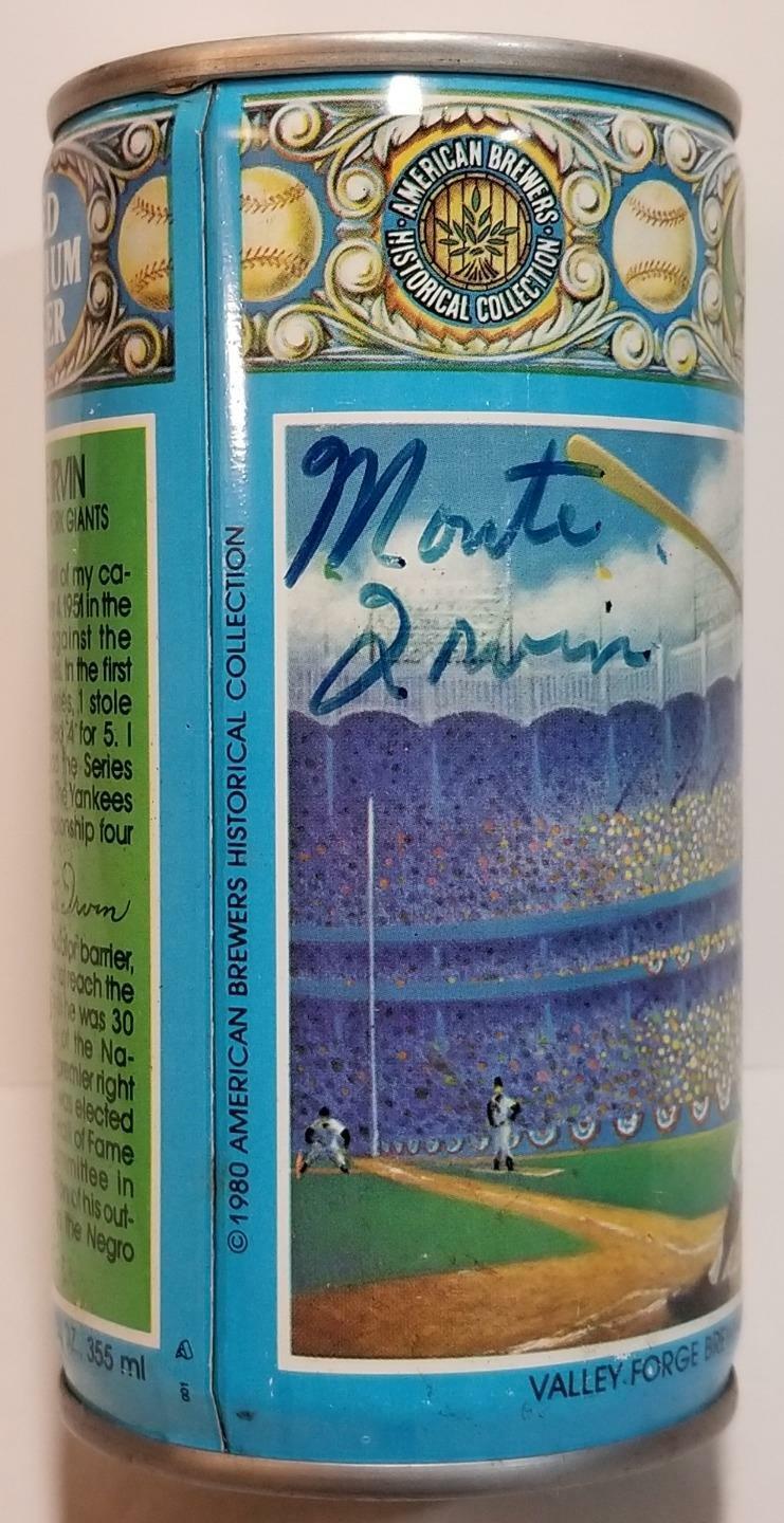 Monte Irvin HOF Signed 1980 Casey's Lager Beer Can Valley Forge Brewing JSA COA