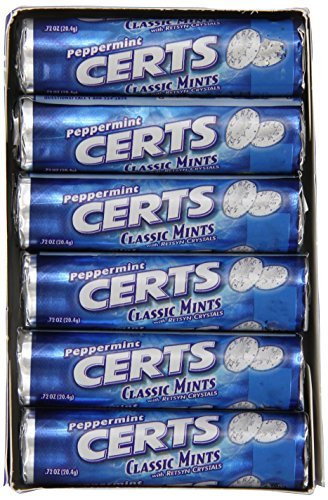 Certs Peppermint Classic Mints 24 Rolls Breath Freshener Sugar Free with Retsyn Certs Peppermint Classic Mints 24 Rolls Breath Freshener Sugar Free with Retsyn