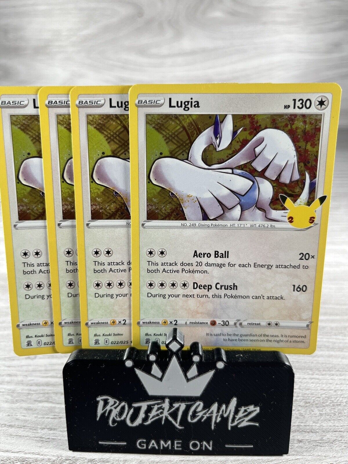 Lugia 022/025 x4 Play Set Ultra Rare Holo 25th Anniversary Trading Card TCG
