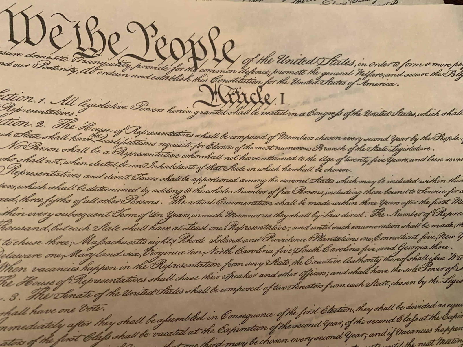Four Page Parchment (legible) U.S. Constitution Set
