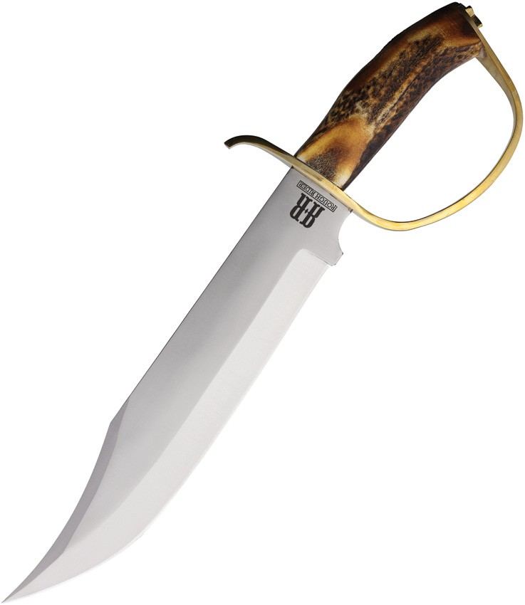 Rough Rider D Guard Bowie Brown Stainless Fixed Blade Knife w/ Sheath 1943P Rough Rider D Guard Bowie Brown Stainless Fixed Blade Knife w/ Sheath 1943P
