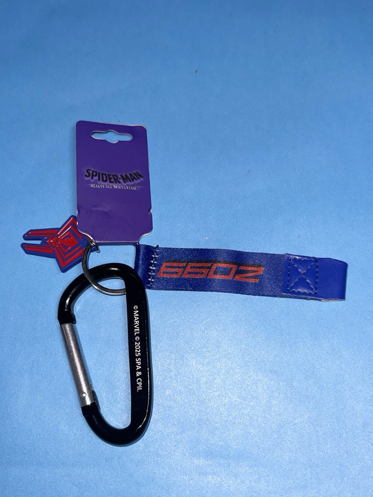 Spider-Man Across Spider-Verse 2099 Keychain Carabiner Wrist Strap Charm NEW Spider-Man Across Spider-Verse 2099 Keychain Carabiner Wrist Strap Charm NEW