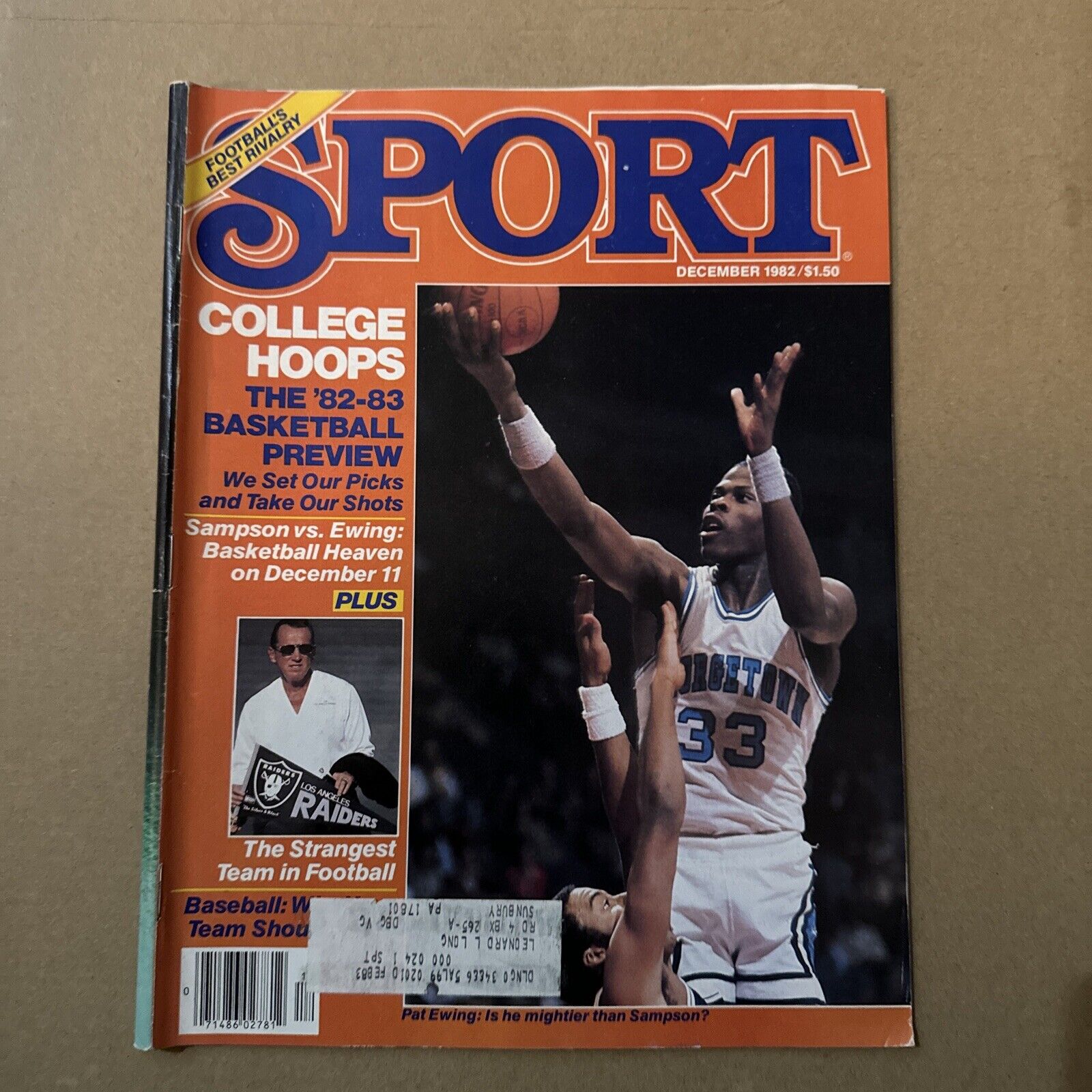 1982 Patrick Ewing Sport Magazine.  College Basketball Preview.