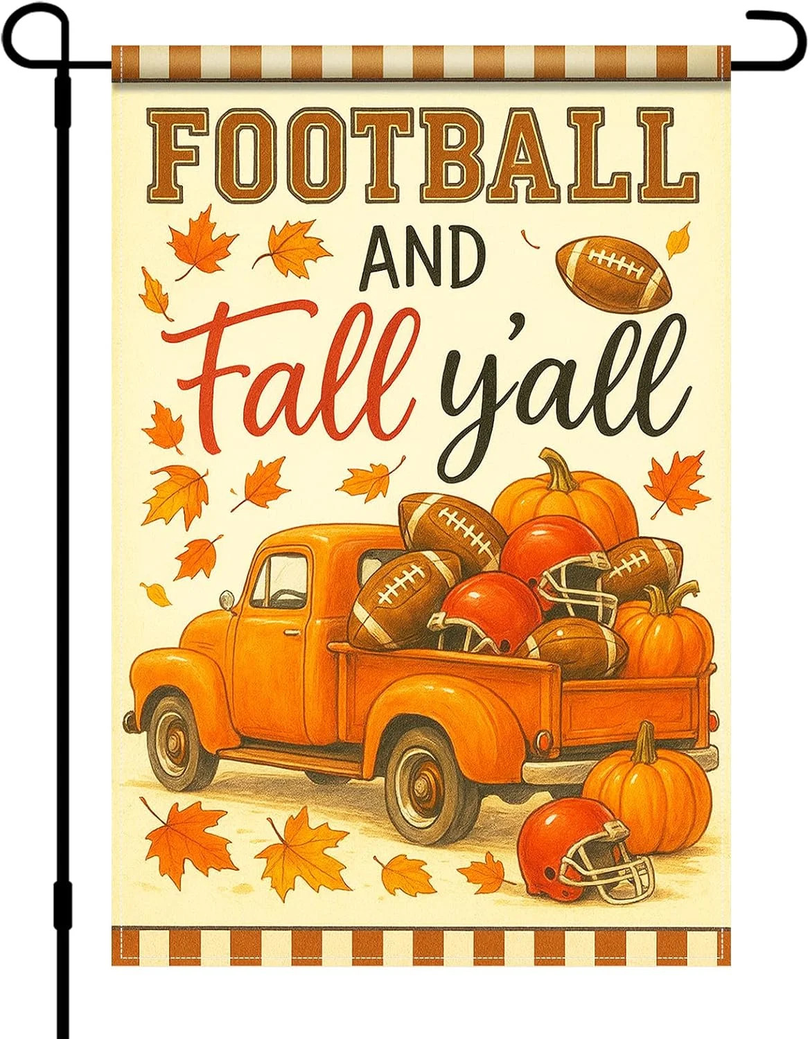 Football and Fall Yall Garden Flag Pumpkin Decor 12x18 Inch | Double sided Football and Fall Yall Garden Flag Pumpkin Decor 12x18 Inch | Double sided