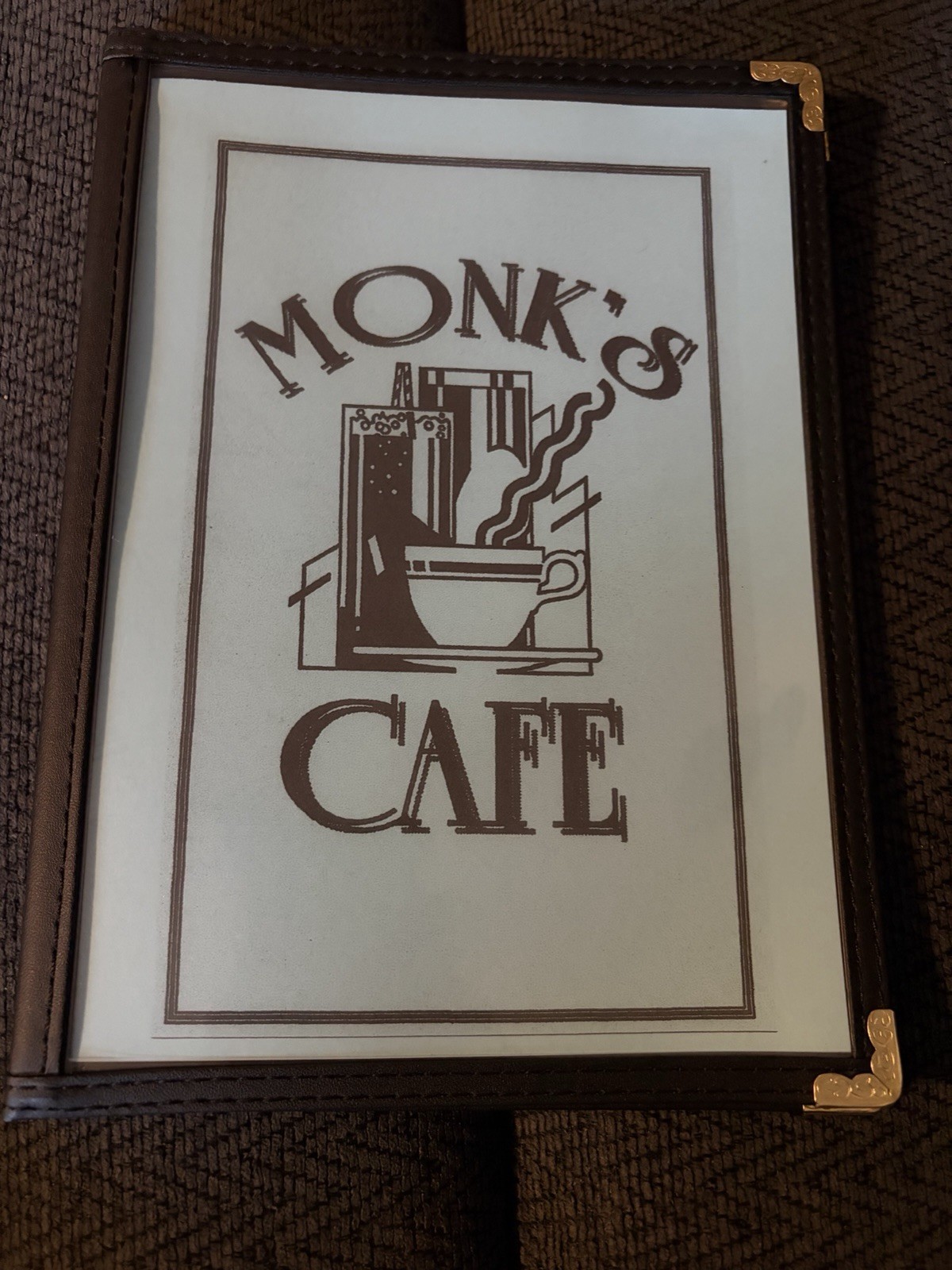 Seinfeld Tv Show Prop Monks Cafe Restaurant Replica Menu Reproduction Jerry Seinfeld Tv Show Prop Monks Cafe Restaurant Replica Menu Reproduction Jerry