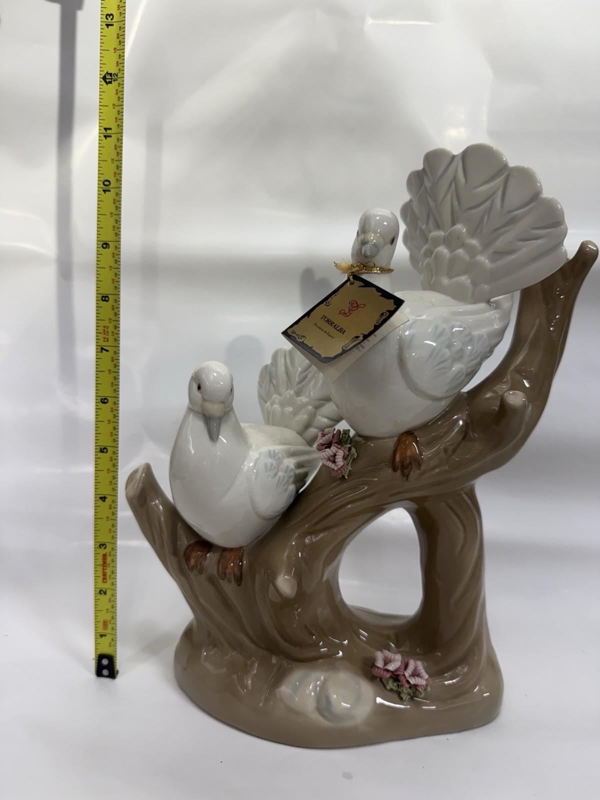 Vintage Torralba Spain Porcelain Doves Birds Figurine Flowers 12” w/ Tags Vintage Torralba Spain Porcelain Doves Birds Figurine Flowers 12” w/ Tags