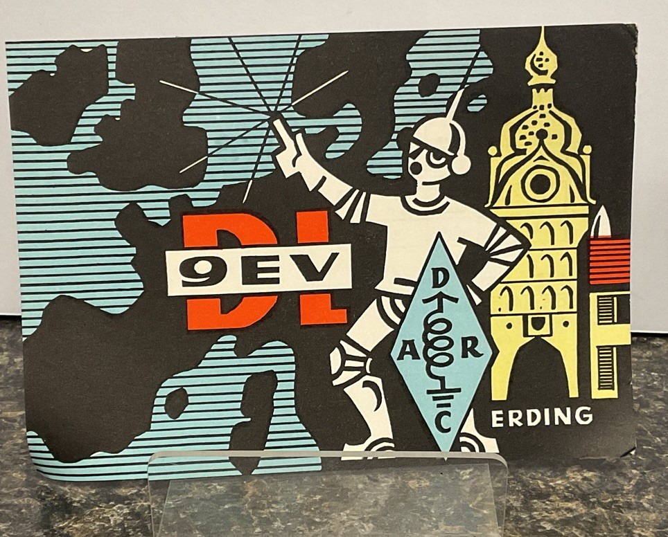 Vintage 1969 QSL HAMM Amateur Radio Card From Germany Vintage 1969 QSL HAMM Amateur Radio Card From Germany