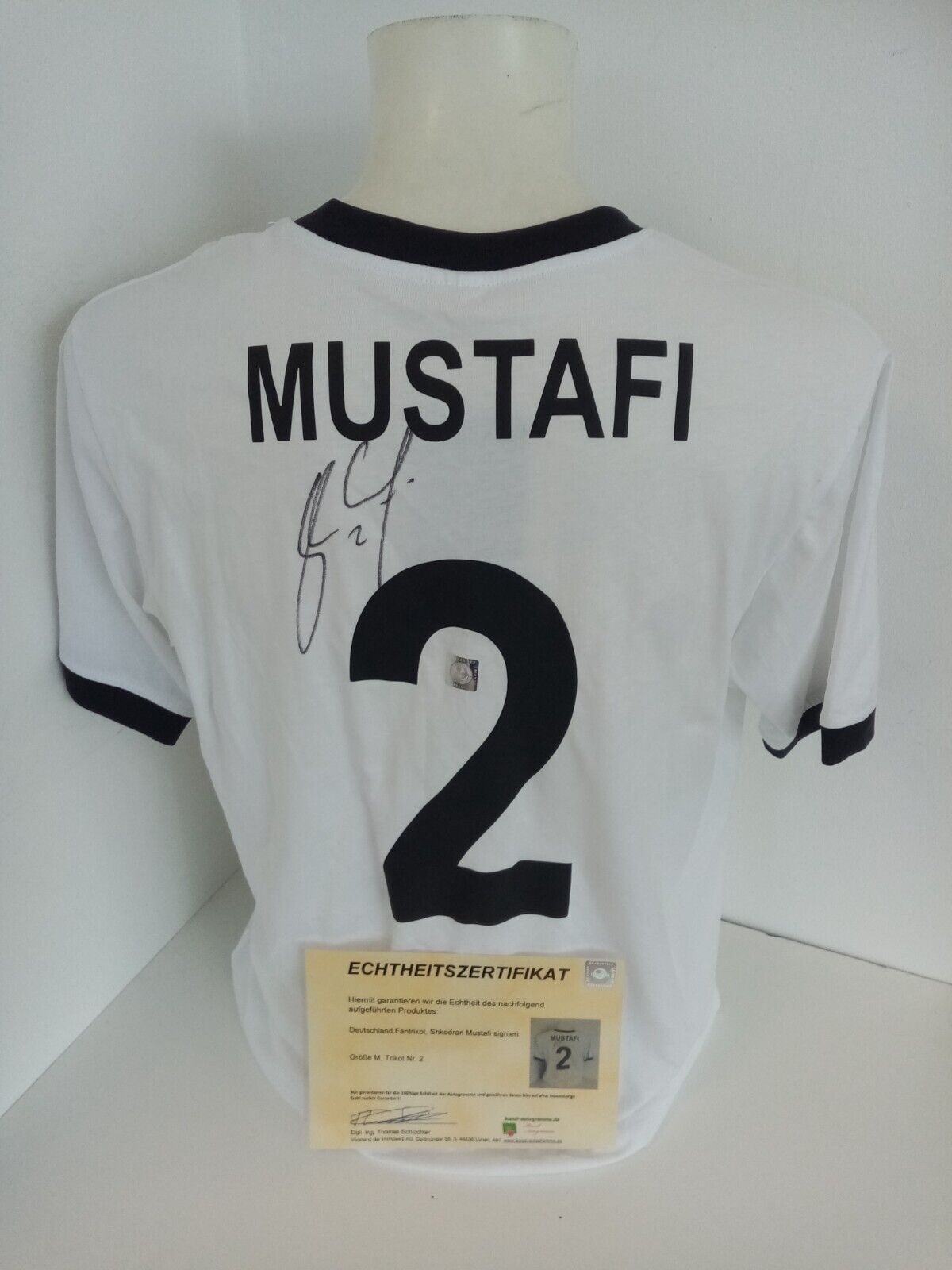 Germany Fan Jersey Mustafi Signed DFB Football Jersey New Autograph Shirt M