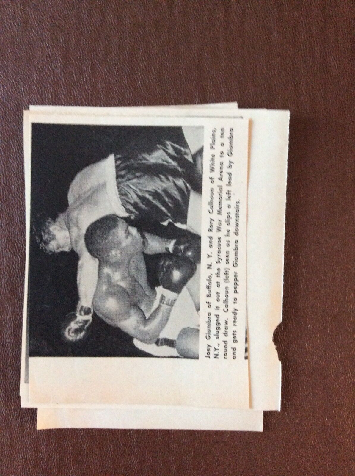 K1b Ephemera 1950s Picture Boxing Joey Giambra Buffalo Rory Calhoun N Y