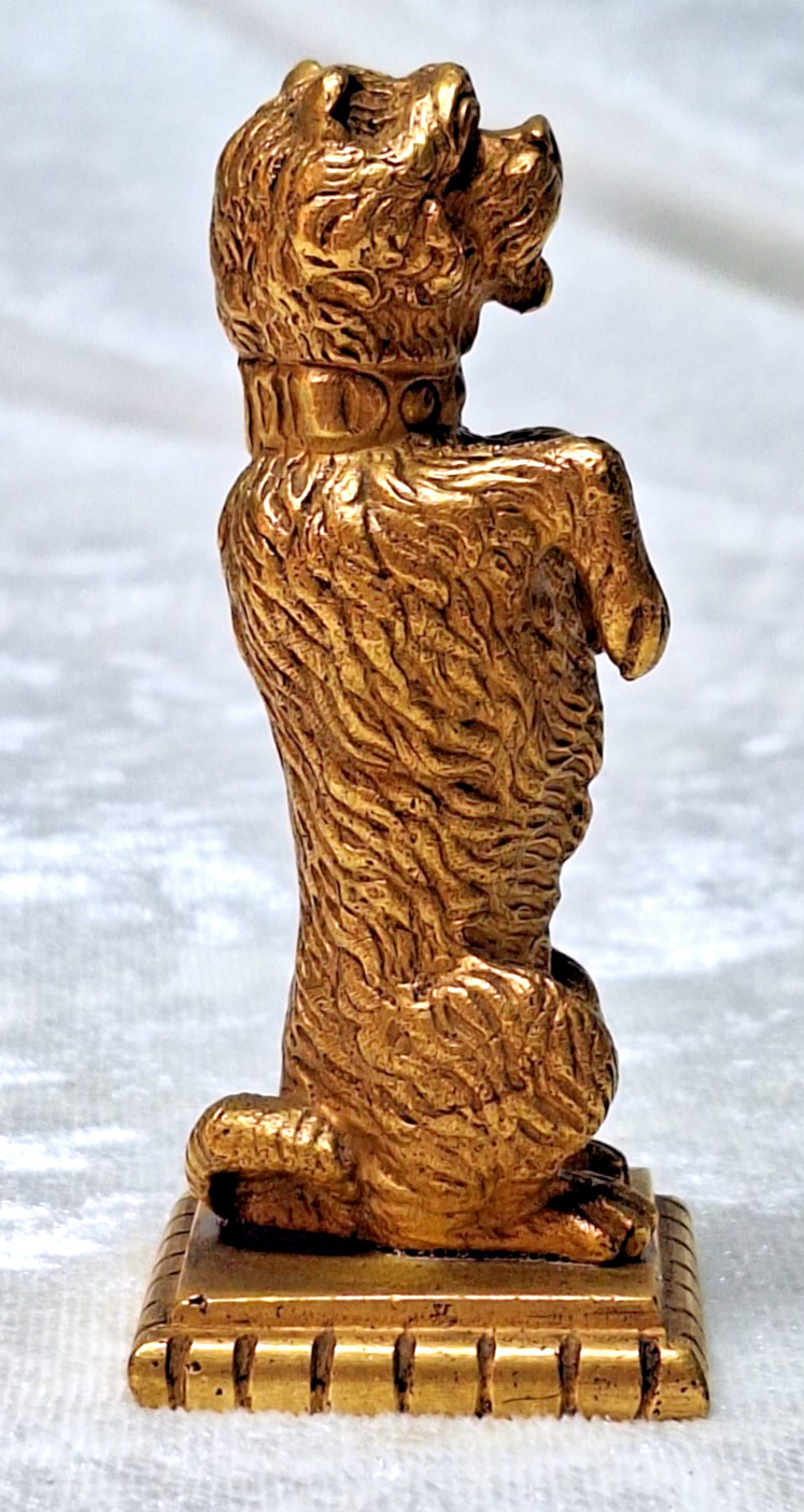 Vintage E.M. Viquesney Brass Begging Terrier Dog Car Hood Ornament Vtg Vintage E.M. Viquesney Brass Begging Terrier Dog Car Hood Ornament Vtg