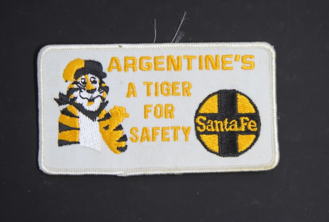 Vintage 1970's AT&SF / Santa Fe Railroad Safety Patch, Argentine Yard Kansas