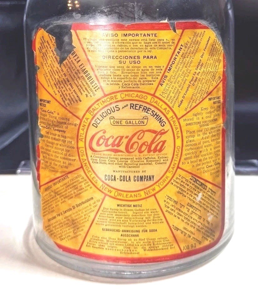 RARE ORIGINAL 1930's COCA COLA SYRUP JUG & LABEL & CAP # 2 RARE ORIGINAL 1930's COCA COLA SYRUP JUG & LABEL & CAP # 2