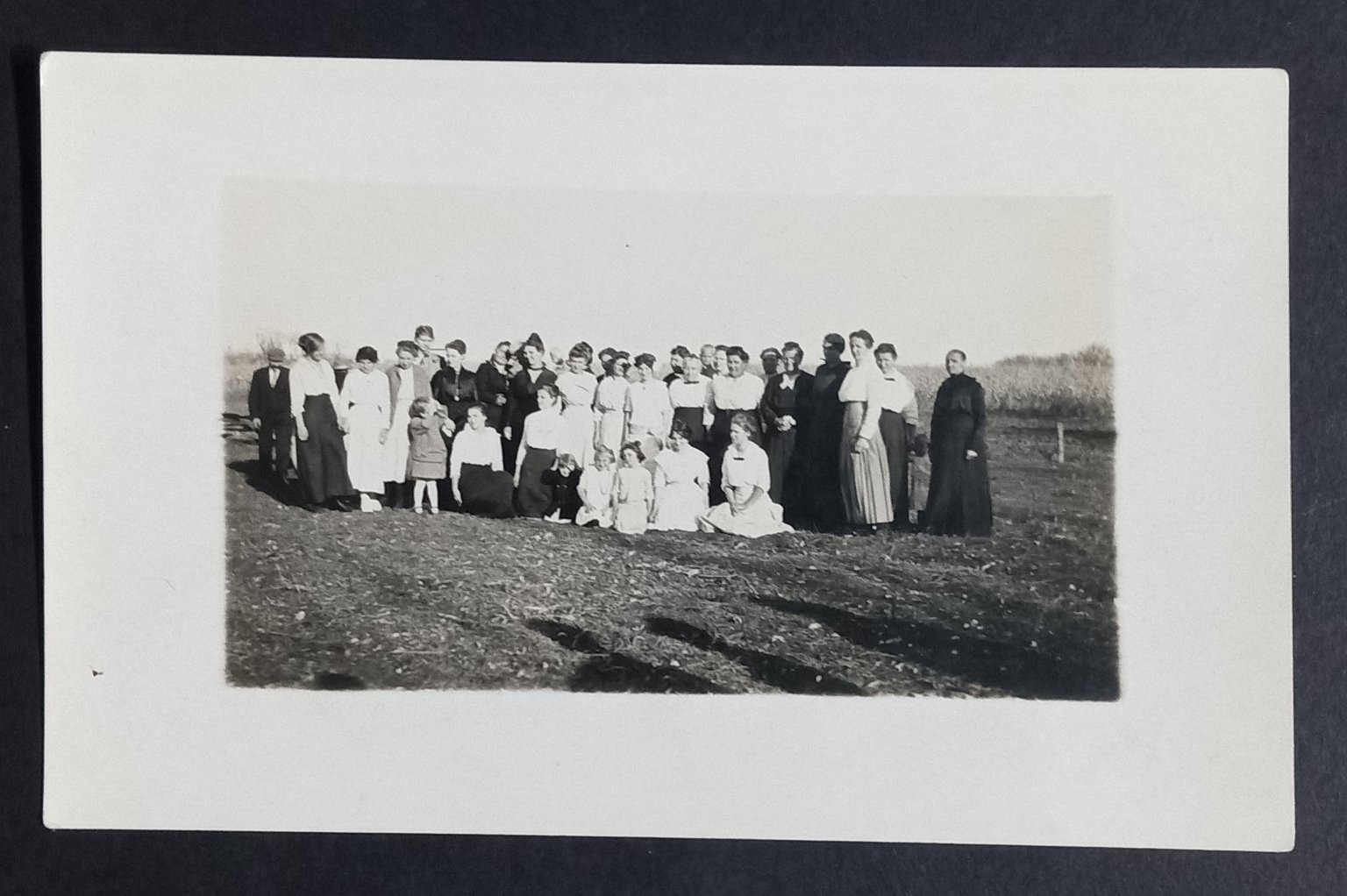 Vintage RPPC Group Photo People Outdoor Field Edwardian Era Postcard c1910 Vintage RPPC Group Photo People Outdoor Field Edwardian Era Postcard c1910