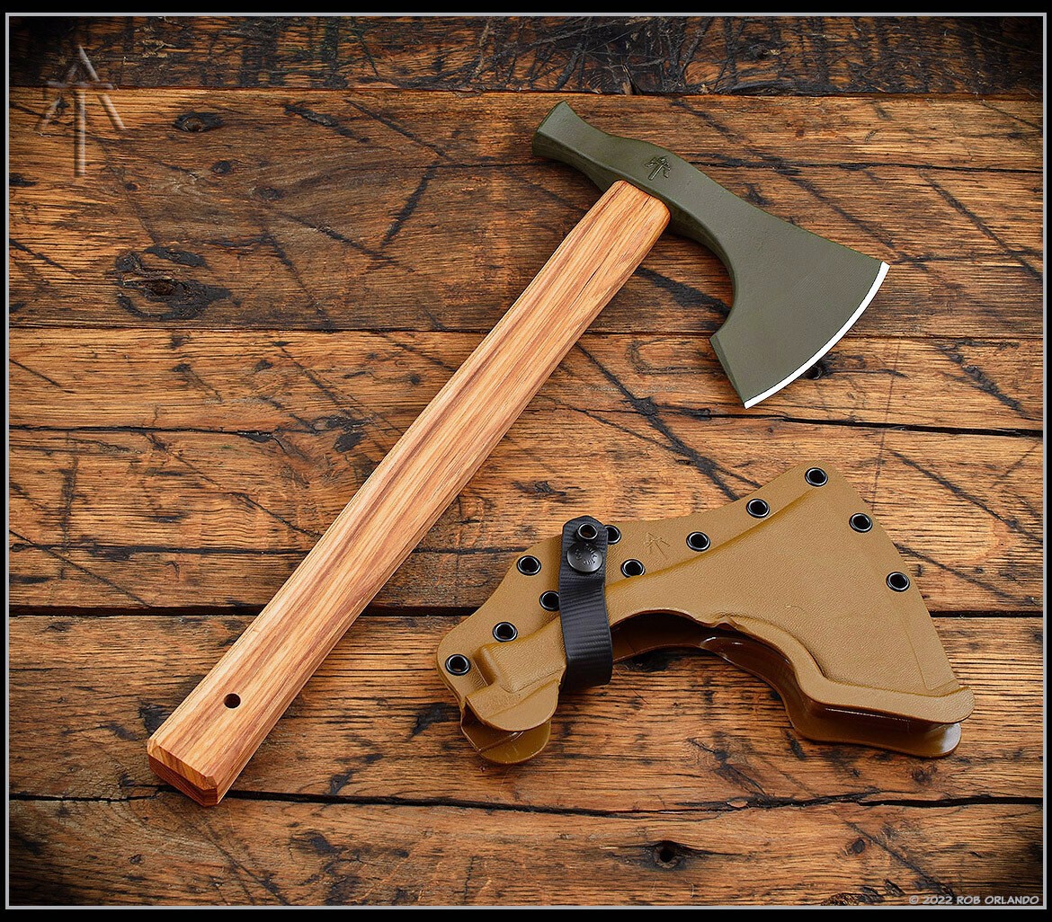 American Tomahawk Company Model 2 Tomahawk - OD Green 1060 Steel - Hickory American Tomahawk Company Model 2 Tomahawk - OD Green 1060 Steel - Hickory