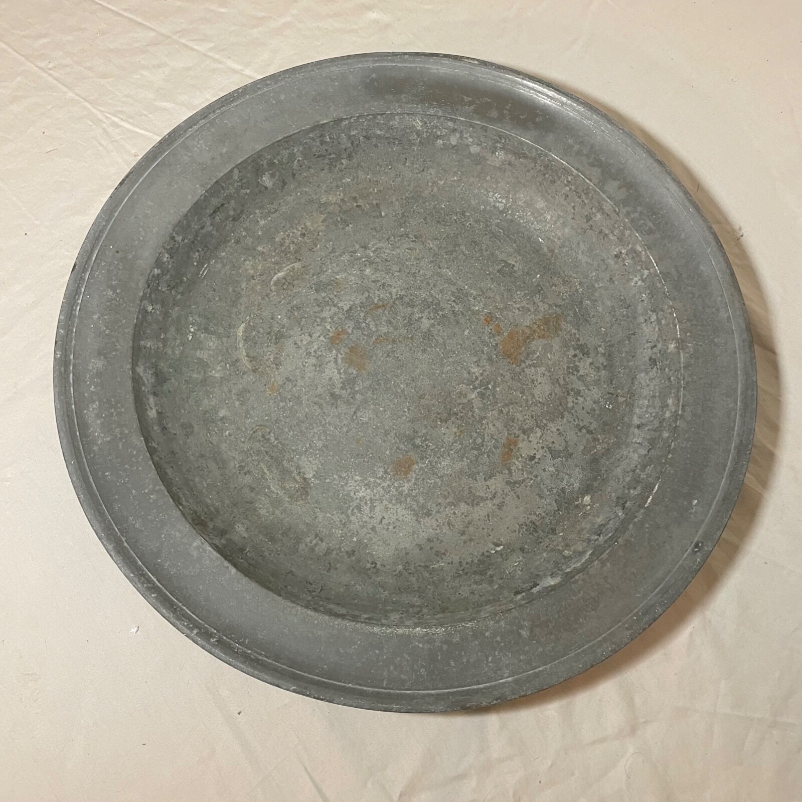 HUGE antique 18th century John Townsend London forged pewter dinner plate bowl HUGE antique 18th century John Townsend London forged pewter dinner plate bowl