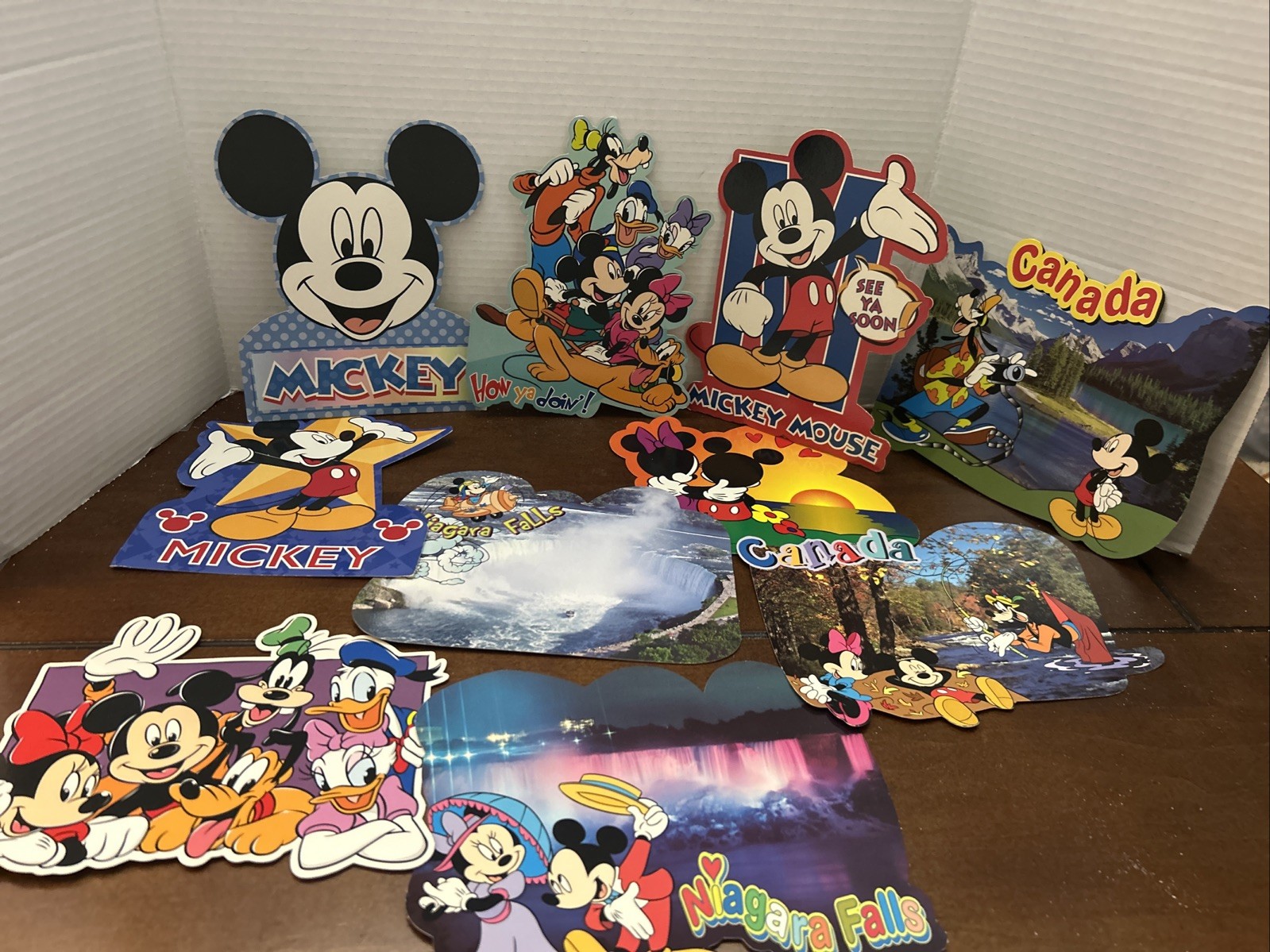 Lot 10 Mickey Mouse, Disney Postcards All Die Cut Oversized Unused