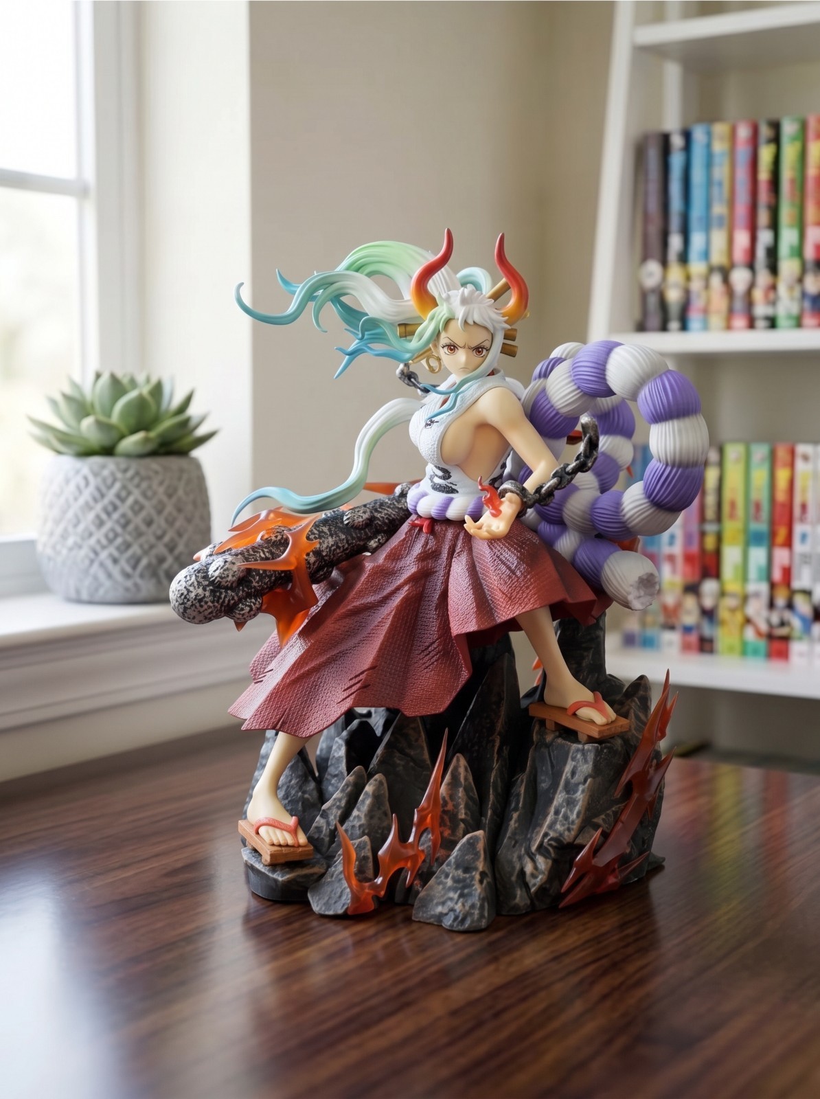 One Piece Yamato Figure 20cm Kanabo Club Oni Horns Anime Statue Collectible Gift