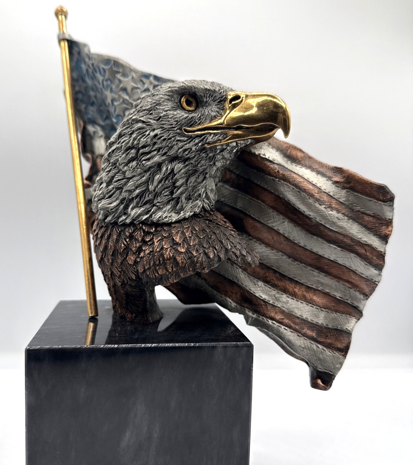 K Cantrell Symbols of Freedom Eagle Flag Sculpture Legends USA 1991 Limited Ed K Cantrell Symbols of Freedom Eagle Flag Sculpture Legends USA 1991 Limited Ed