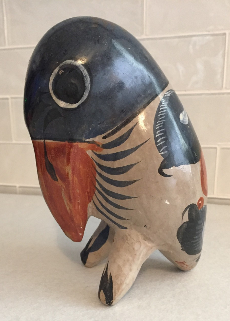 VTG MEXICAN FOLK ART HANDPAINTED BURNISHED PELICAN FIGURINE TONALA JALISCO 5.75 VTG MEXICAN FOLK ART HANDPAINTED BURNISHED PELICAN FIGURINE TONALA JALISCO 5.75