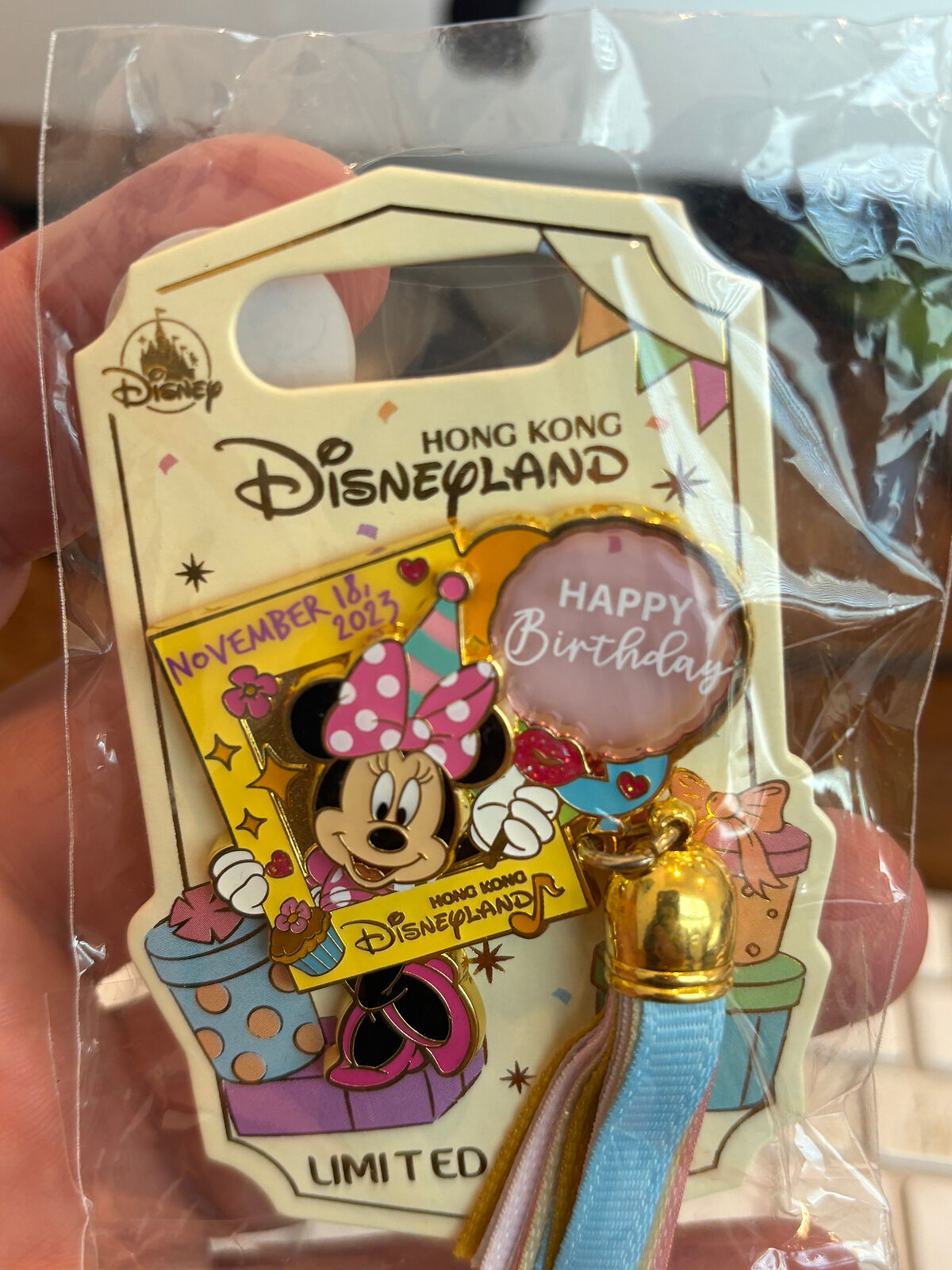 Hong Kong Disneyland HKDL Happy Birthday Minnie Mouse Pin 2023 LE