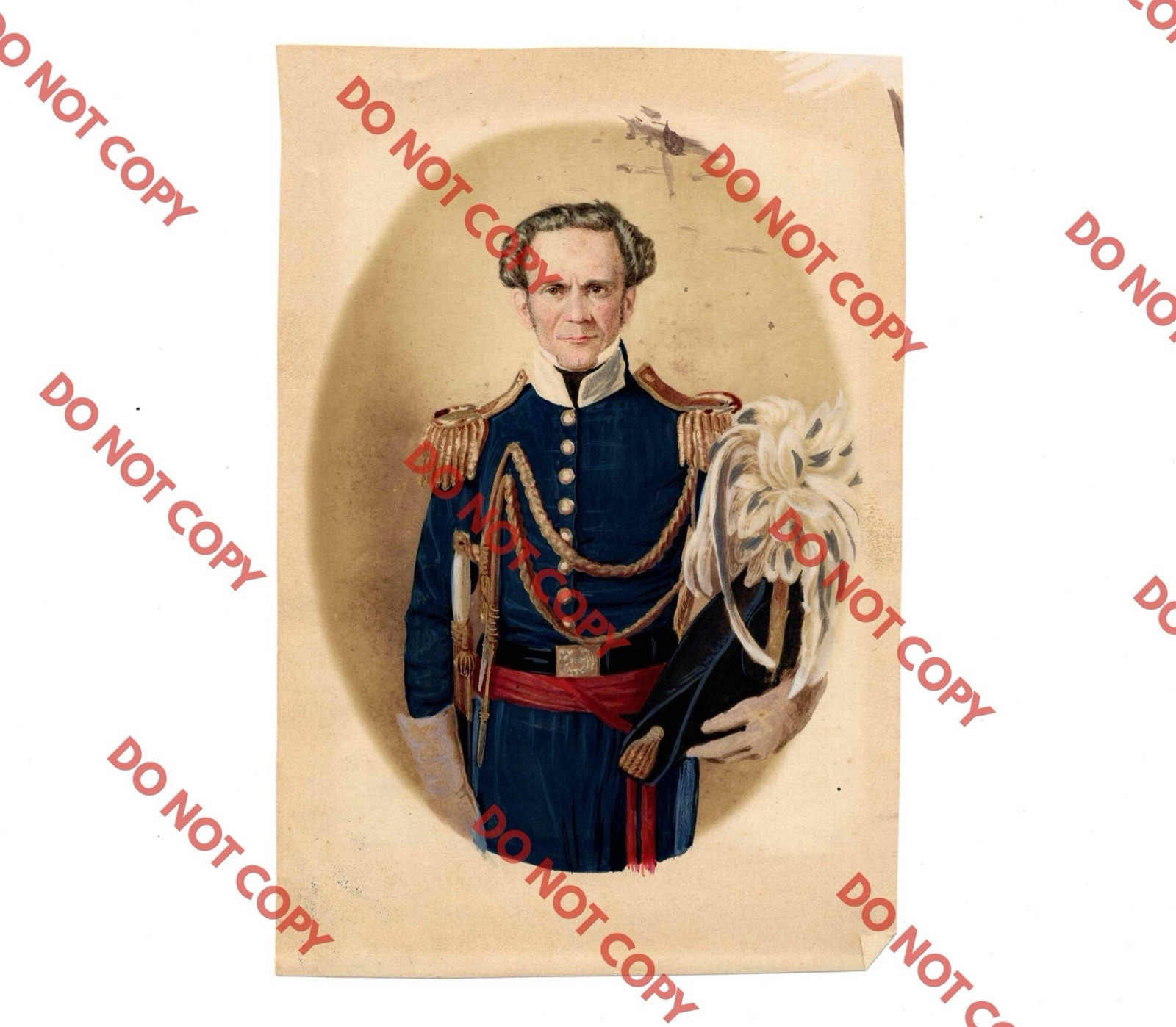 WOW *EARLY* Hand Painted John Kessler Revolutionary War Soldier Photo Litho WOW *EARLY* Hand Painted John Kessler Revolutionary War Soldier Photo Litho