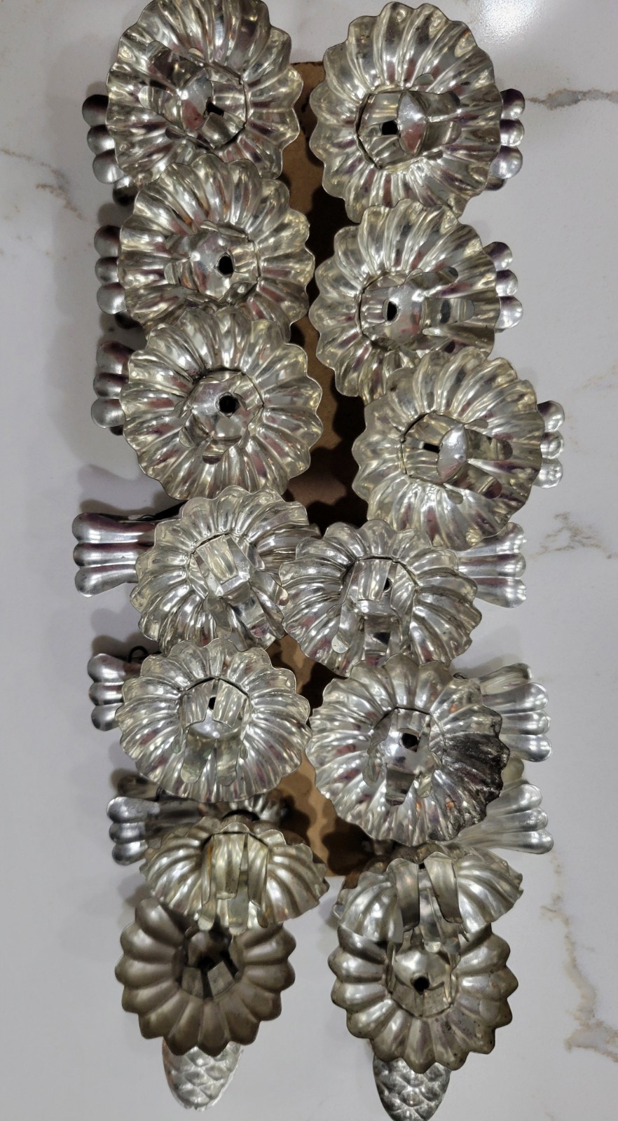 Vtg Set 12 + 2 Tin Metal Clip on Christmas Tree Light Reflectors Candle Holders Vtg Set 12 + 2 Tin Metal Clip on Christmas Tree Light Reflectors Candle Holders