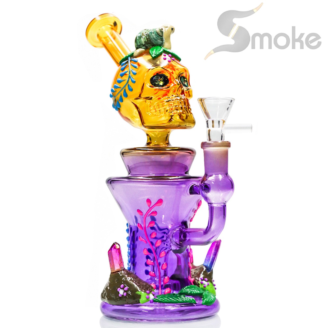 9INCH Hookah Glass Bong and Water Pipes Smoking Perc bongs 14mm bowl Skull Head 9INCH Hookah Glass Bong and Water Pipes Smoking Perc bongs 14mm bowl Skull Head