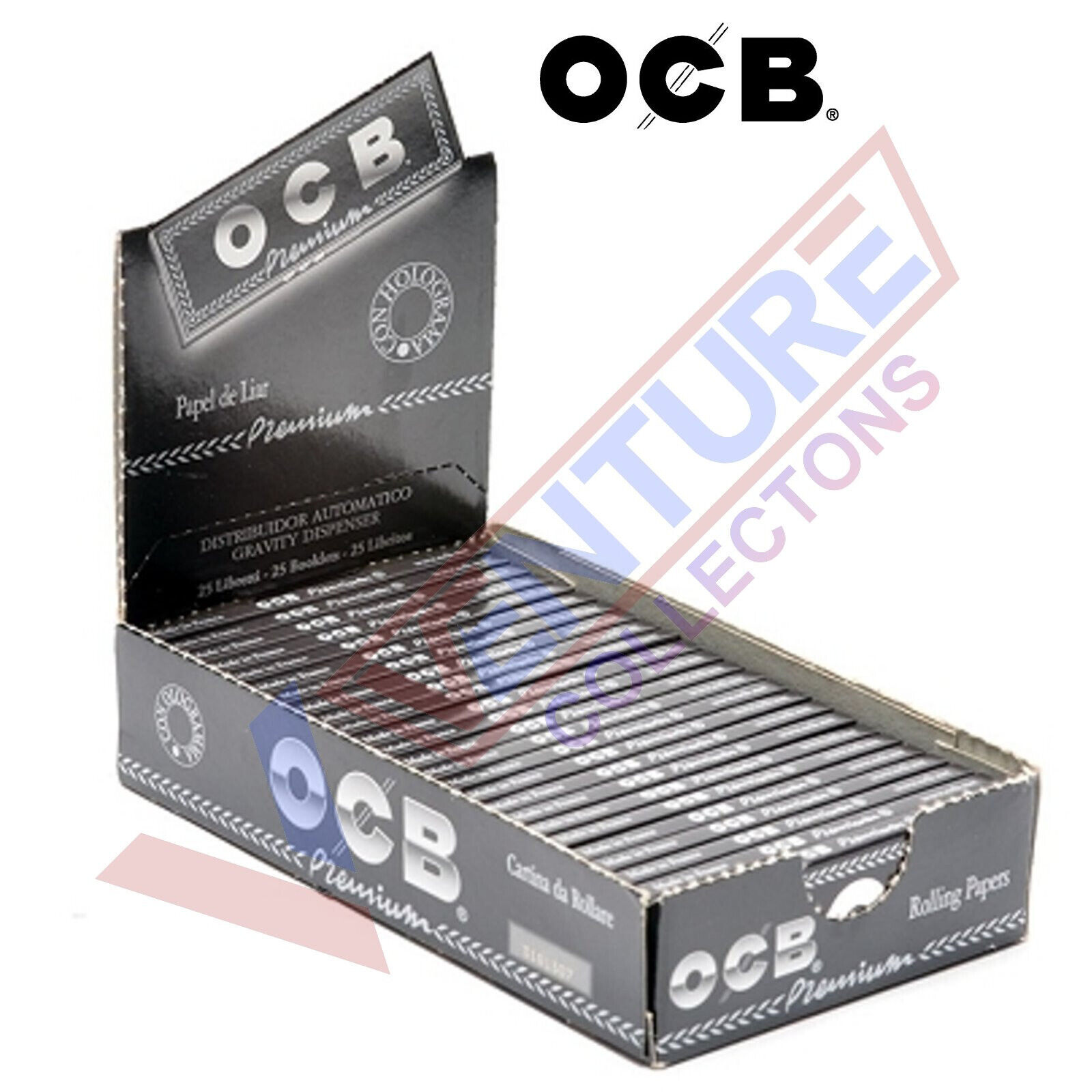 Full Box OCB Premium Black 1 1/4 1.25 Rolling Papers 24 Booklet (50 Paper Each)