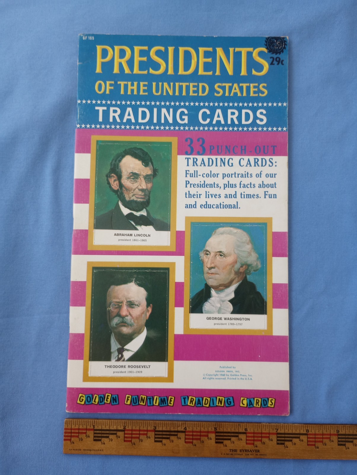 Golden Funtime Presidents Of The United States Trading Cards Uncut Booklet 1960 Golden Funtime Presidents Of The United States Trading Cards Uncut Booklet 1960