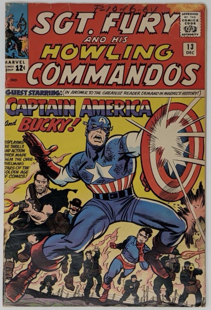 Sgt. Fury And His Howling Commandos #13 Captain America Bucky Marvel Comics 1964 Sgt. Fury And His Howling Commandos #13 Captain America Bucky Marvel Comics 1964