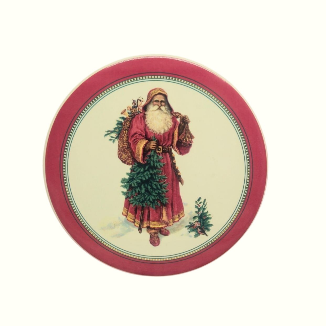 Vintage Hallmark Father Christmas Trivet Old world Santa Holiday decor hot plate Vintage Hallmark Father Christmas Trivet Old world Santa Holiday decor hot plate
