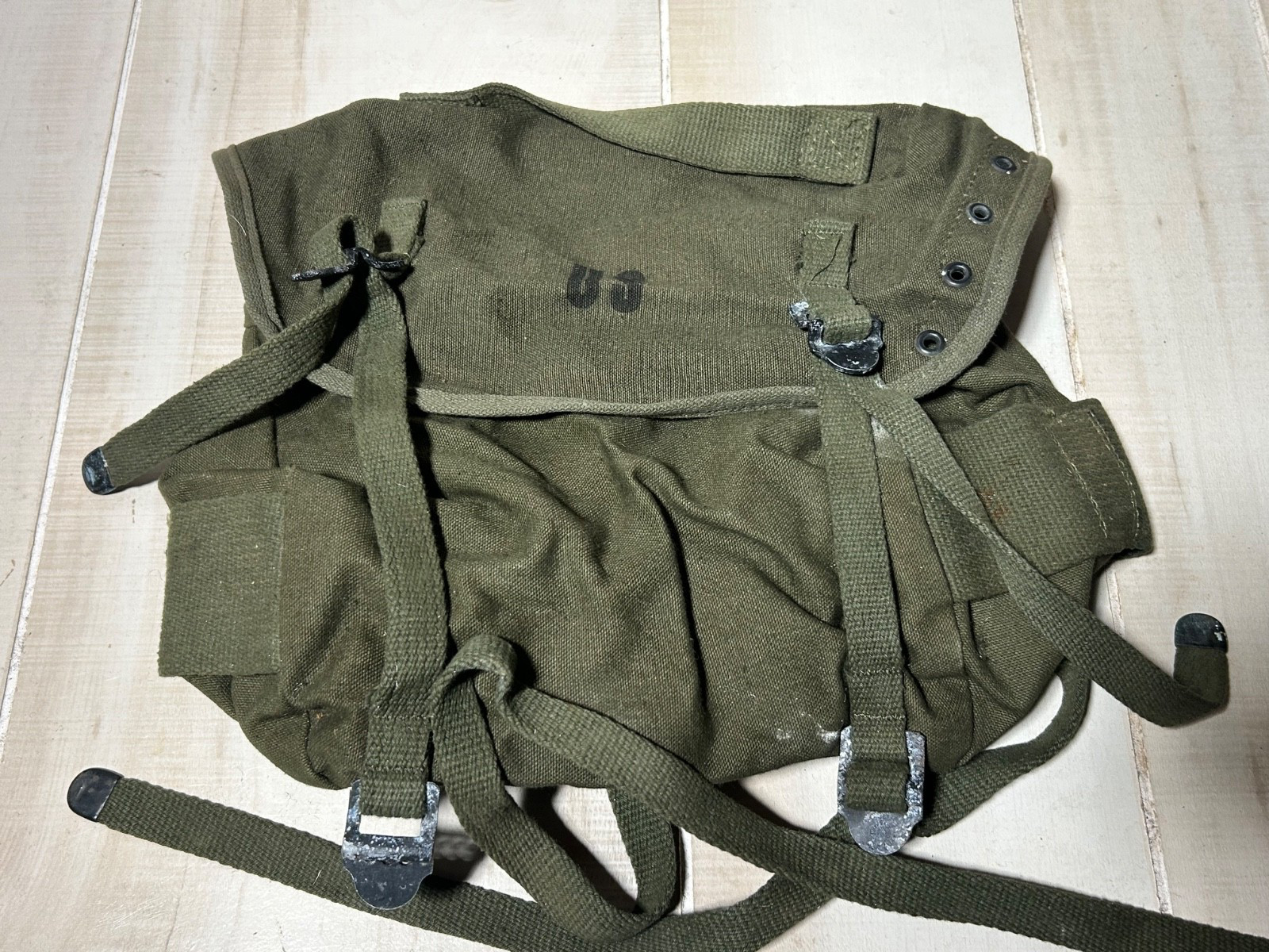 Original Vietnam War 1967 Dated Canvas Field Butt Pack Original Vietnam War 1967 Dated Canvas Field Butt Pack