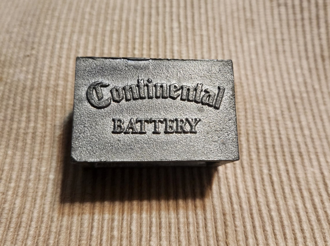 Vintage Continental Battery Salesmans Sample Paperweight 1.75