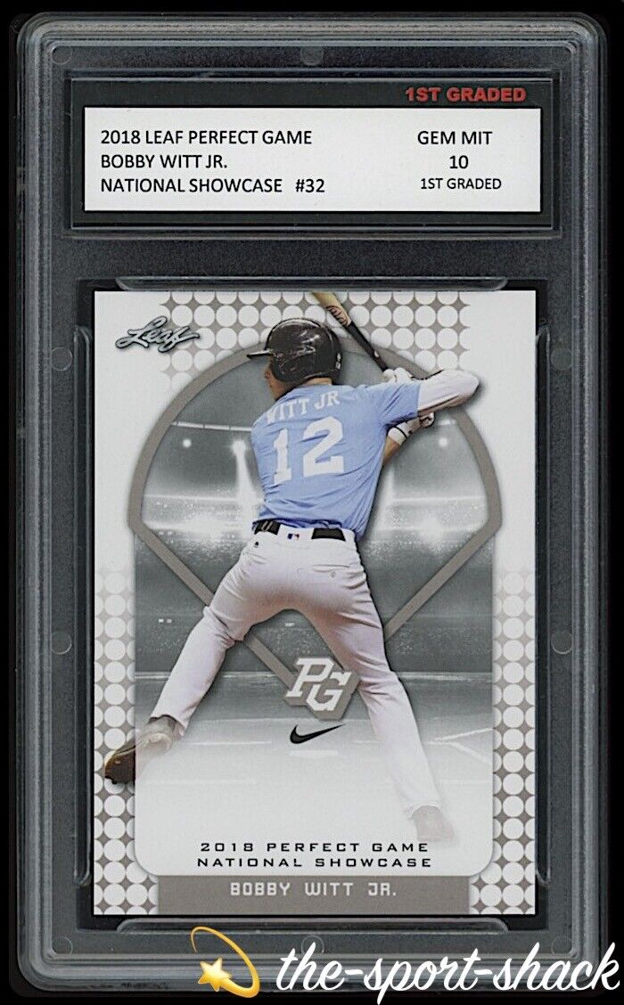 🌟2018 Bobby Witt Jr. Leaf Perfect Game Rookie 1st Graded 10 K.C. Royals RC Card