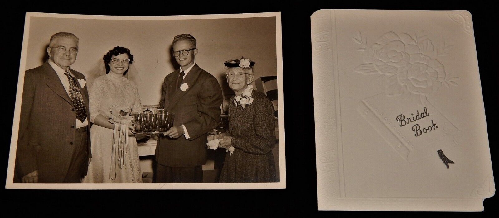 Vintage Wedding, KIMBERLY, ID, 1954,Invitation & Picture Of Wedding,Stark-Tilley