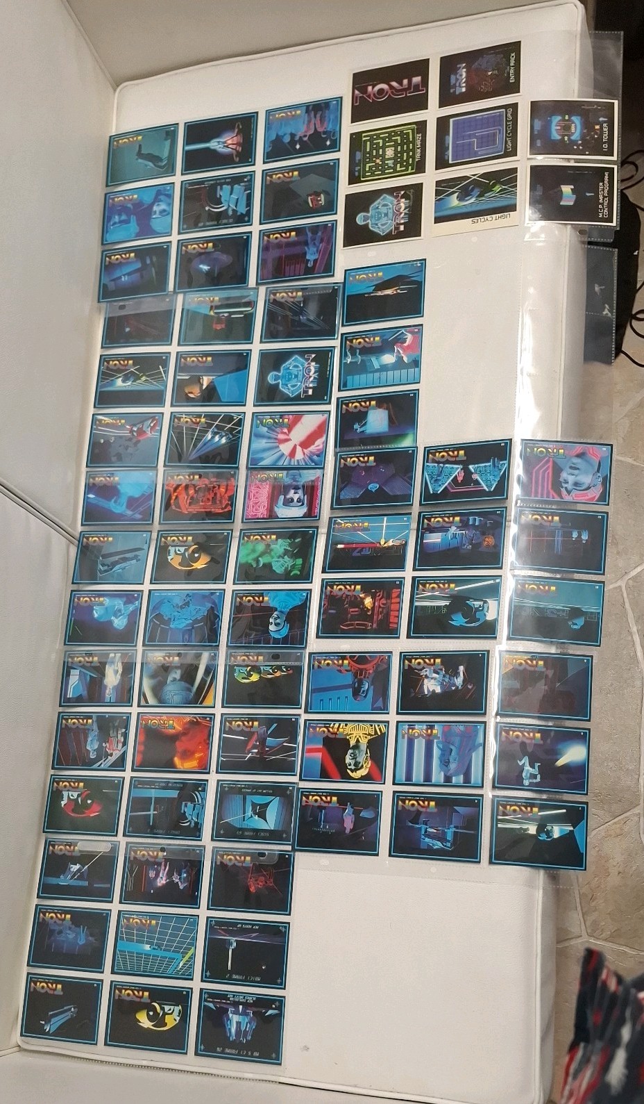 1981 TRON DISNEY TRADING CARDS COMPLETE BASE SET 1-66 & 8 Sticker Cards set 1981 TRON DISNEY TRADING CARDS COMPLETE BASE SET 1-66 & 8 Sticker Cards set