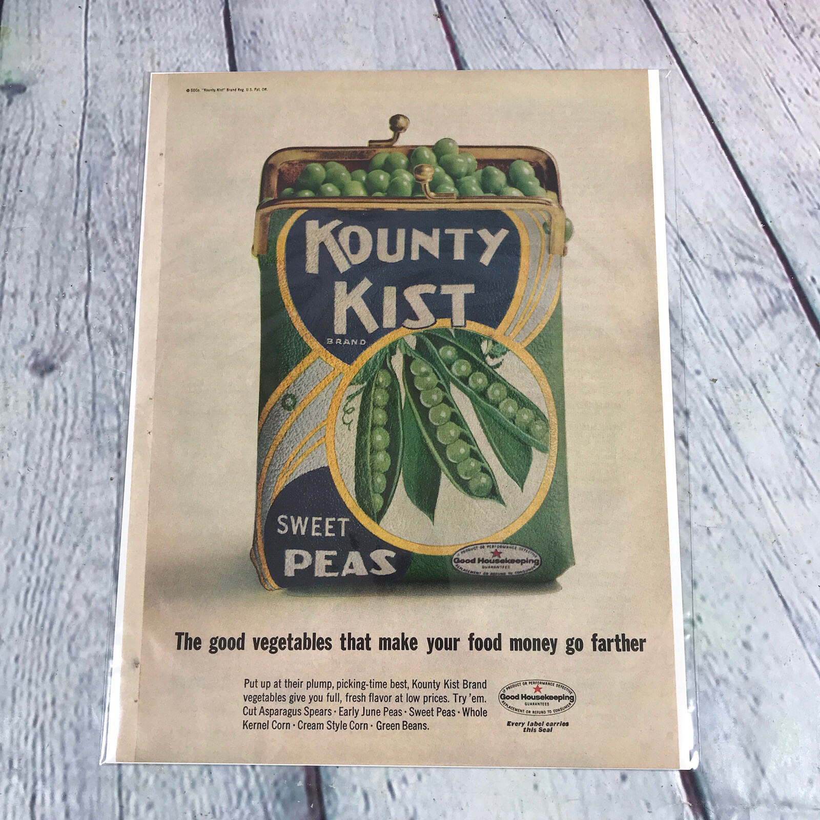 1967 Kounty Kist Sweet Peas Vtg Print Ad/Poster Pinup Promo Art Magazine Page 1967 Kounty Kist Sweet Peas Vtg Print Ad/Poster Pinup Promo Art Magazine Page