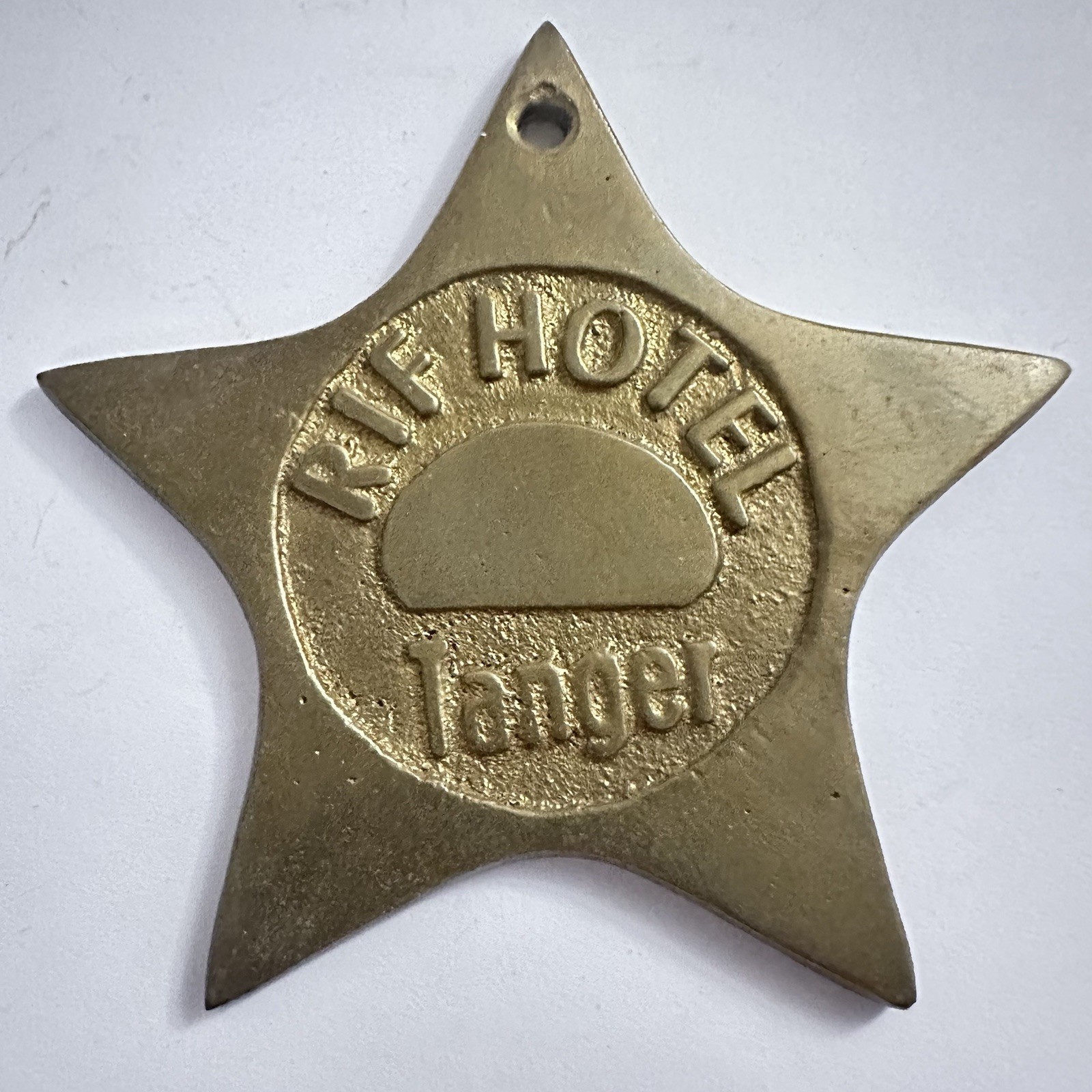 RARE RIF Hotel Tangier, Morocco 3.5” x 3.5” Chunky Brass Star Hotel Room Key Fob RARE RIF Hotel Tangier, Morocco 3.5” x 3.5” Chunky Brass Star Hotel Room Key Fob