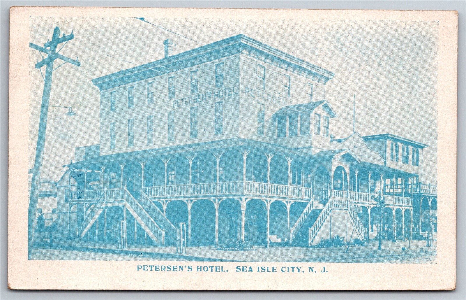 Petersen's Hotel Sea Isle City NJ Rare Picture Vintage C1907 DB Postcard M7 Petersen's Hotel Sea Isle City NJ Rare Picture Vintage C1907 DB Postcard M7