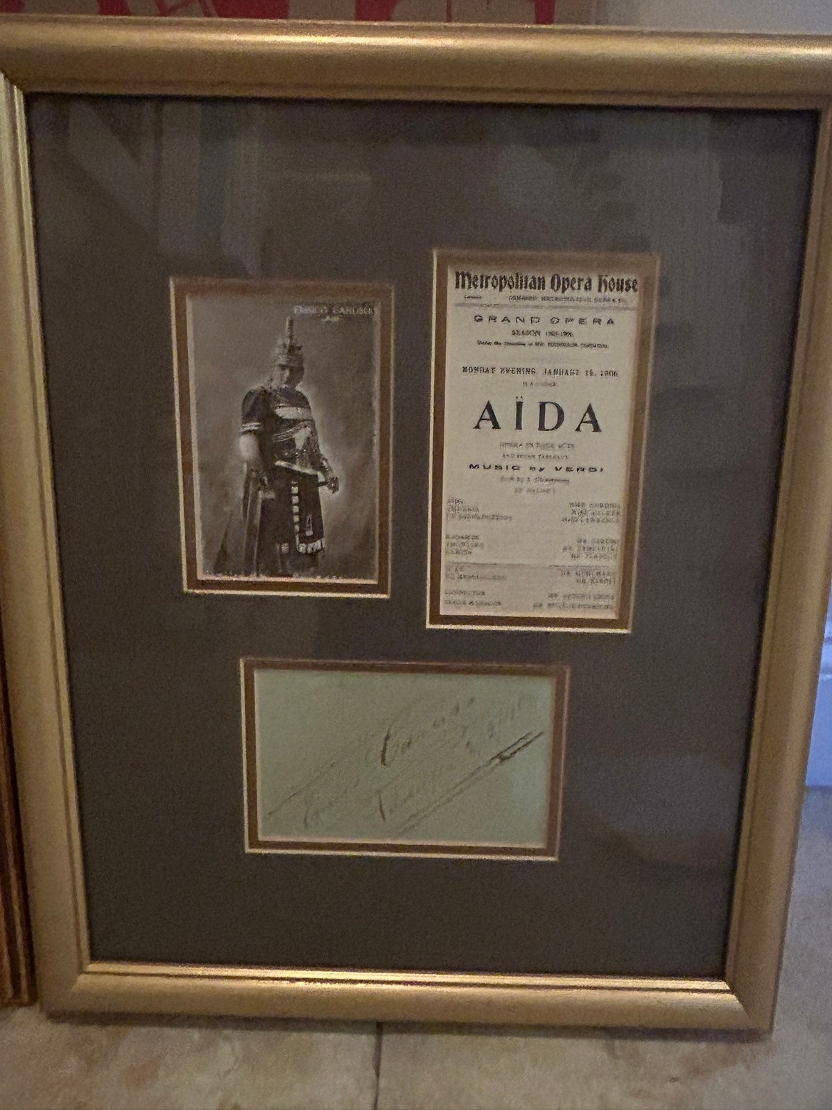 Enrico Caruso ~ Signed Autographed Vintage Photograph as Dick Johnson ~ PSA DNA