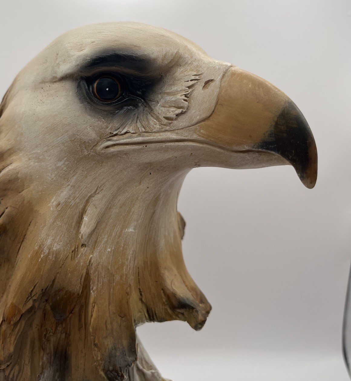 Detailed American Eagle Wood Carving Totem Faux Wood Nice Figurine Display Detailed American Eagle Wood Carving Totem Faux Wood Nice Figurine Display